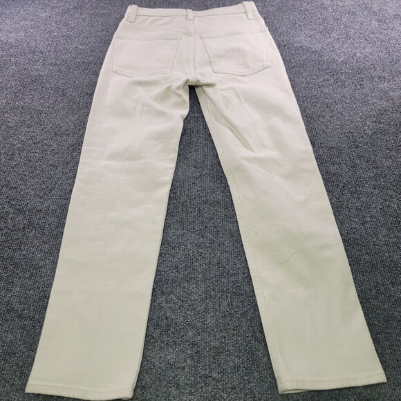 Theory Womens Size 24 Treeca D Crop Slim Cut Ecru Colored Drill Pants New - Picture 3 of 16